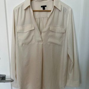 Anne Taylor White Camp Shirt